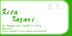 rita kazari business card